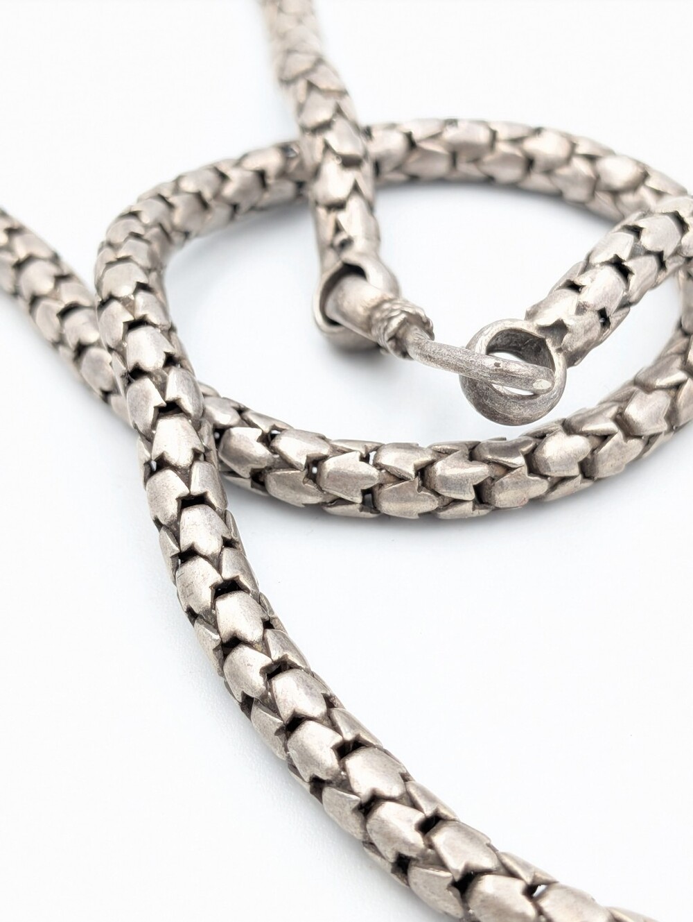 Antique 925 sterling silver snake chain necklace
